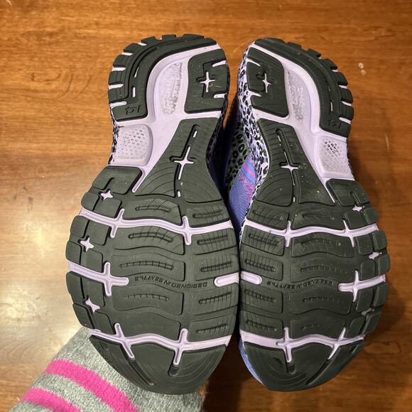 Brooks Ghost 14 Womens Size 8 Purple Leopard Athletic Running Shoes - Picture 3 of 5